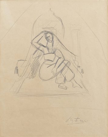 ACHILLE FUNI<BR>Ferrara 1890 - 1972 Appiano Gentile (CO)<BR>"Studio per figura" 1938 (?)