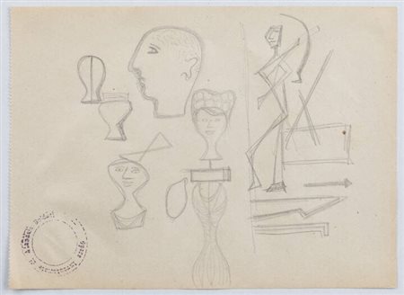 ATANASIO SOLDATI<BR>Parma 1896 - 1953<BR>"Studio di figure" 1947 / primi anni '50