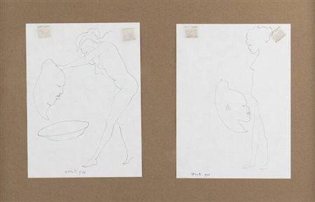 UGO ATTARDI<BR>Sori (GE) 1923 - 2006 Roma<BR>"Studio per figure e maschere" 1978