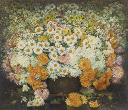 GIUSEPPE SOBRILE<BR>Torino 1879 - 1956 Forno Alpi Graie (TO)<BR>"Vaso di fiori"