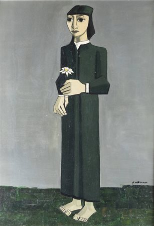 PIETRO MORANDO<BR>Alessandria 1892 - 1980<BR>"Santa Margherita da Cortona" 1952