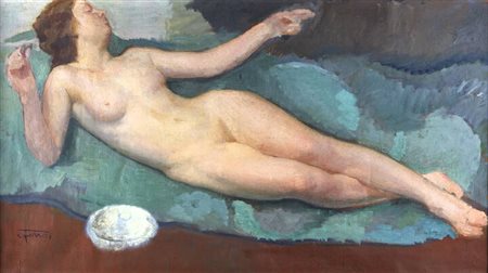 CESARE FERRO<BR>Torino 1880 - 1934<BR>"Donna sdraiata"