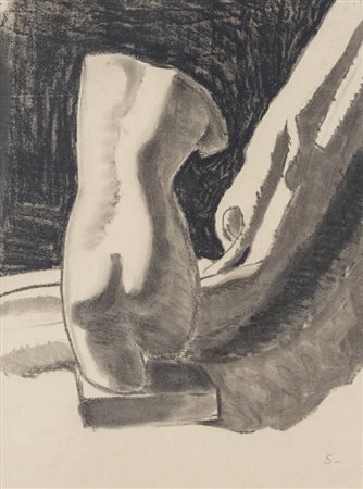 EMILIO SOBRERO<BR>Torino 1890 - 1964 Roma<BR>"Studio per natura morta, Venere panno celeste" 1924