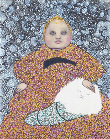 ENRICO COLOMBOTTO ROSSO<BR>Torino 1925 - 2013 Casale<BR>"Bambola con gatto"