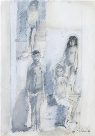MARIO CALANDRI<BR>Torino 1914 - 1993<BR>"Figure" 1975