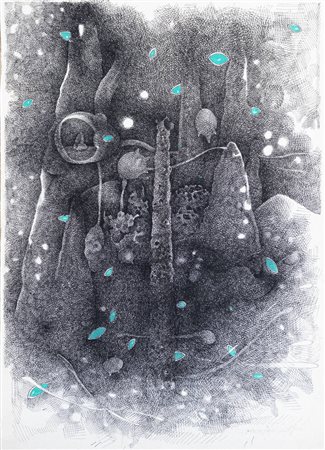 LUIGI MAINOLFI<BR>Rotondi (AV) 1948<BR>"Composizione" 1985/1986