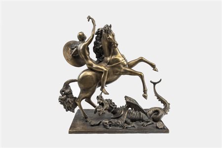 SALVADOR DALI'<BR>Figueres (E) 1904 - 1989<BR>"San Giorgio e il drago" 1962