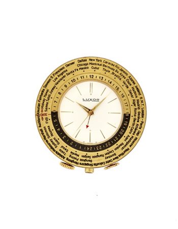 LUXOR
Orologio da viaggio in metallo dorato ore del mondo
Anni '60/'70
Quadrant