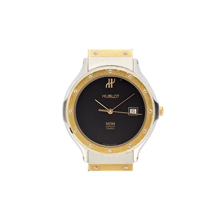 HUBLOT
Orologio da polso da donna in acciaio
Anni '80
Quadrante e cassa firmati