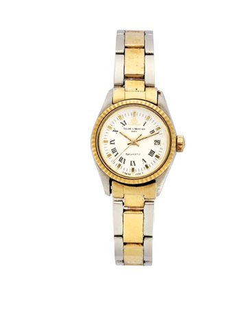 BAUME & MERCIER 
Orologio da polso da donna in acciaio e placcato oro
Anni '80