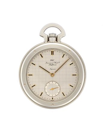 IWC INGENIEUR 
Orologio da tasca da uomo in acciaio
Anni '90
Quadrante e cassa