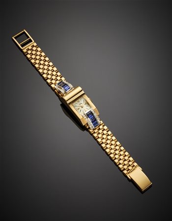 TUDOR
Orologio da polso da donna in oro giallo con bracciale rifinito in zaffir