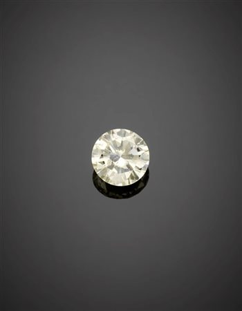 Pendente in oro bianco con diamante rotondo taglio a brillante di ct. 2,44, g 1