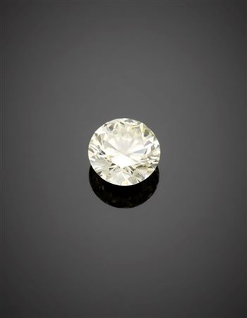 Pendente in oro bianco con diamante rotondo taglio a brillante di ct. 4,27, g 2