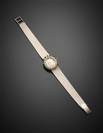 LONGINES
Orologio da polso da donna in oro bianco con diamanti e zaffiri, g 33,