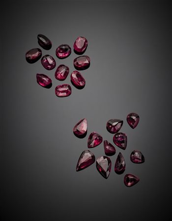 Lotto di numerosi rubini di varie forme e dimensioni per complessivi ct. 24,30