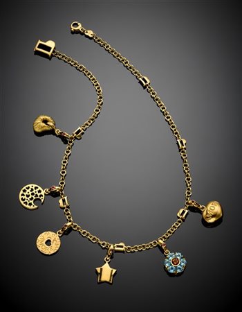 PASQUALE BRUNI
Collier in oro giallo a catena interrotta dalle iniziali PB e se