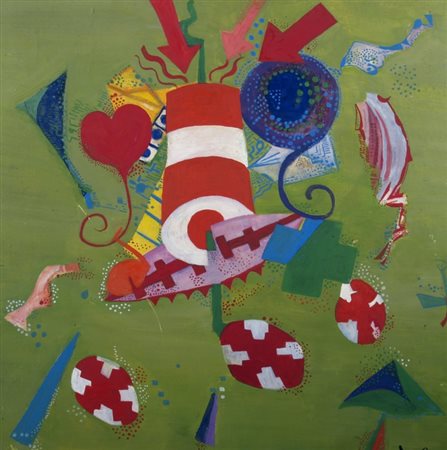 PARROCCHETTI CLEMEN "Senza titolo" 1972 Acrilico su tela cm. H: 50.00 L:...