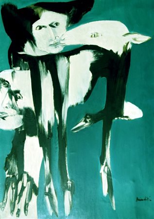 BRINDISI REMO (Roma 1918 - Lido di Spina 1996) "Pastorale" 1960 Olio su tela...