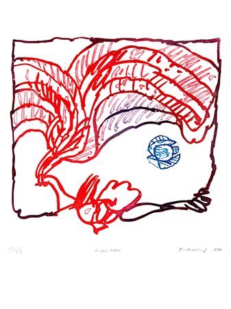 Pierre Alechinsky (Bruxelles 1927)  - Disque bleu, 1977