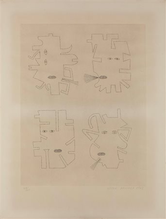 Victor Brauner (Piatra Neamt 1903-Parigi 1966)  - Volti , 1962