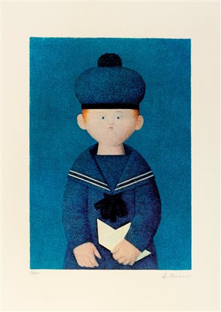 Antonio Bueno (Berlino 1918-Fiesole 1984)  - Ritratto di bambino, 1977