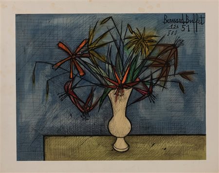 Bernard Buffet (Parigi  1928-Tourtour 1999)  - Senza titolo, 1951