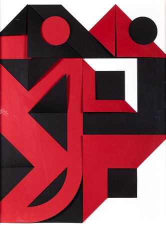 Enrico Castellani (Castelmassa 1930-Viterbo 2017)  - Rosso e nero