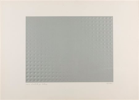 Enrico Castellani (Castelmassa 1930-Viterbo 2017)  - Compendio:  Rilievo argento, 1974