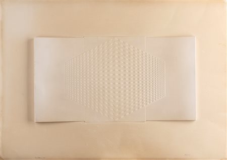 Enrico Castellani (Castelmassa 1930-Viterbo 2017)  - Superficie bianca, 1971