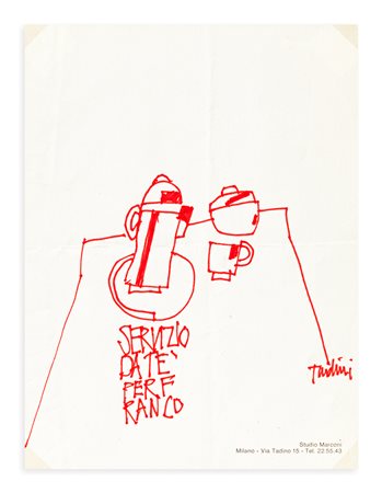 EMILIO TADINI (1927-2002) - Servizio da tè per Franco