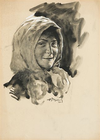 ALBERTO MICHELI (1870-1905) - Senza Titolo, 1900