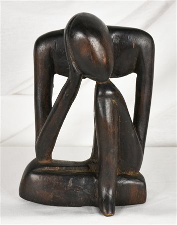 SCULTURA IN EBANO della cultura Africana h 18 cm 12x5 cm