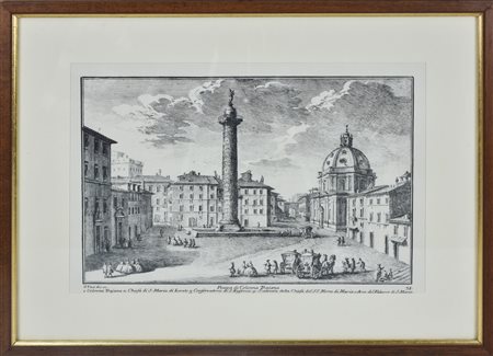 LOTTO DI 6 STAMPE raffiguranti varie vedute della citta' eterna: Piazza...