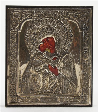 ICONA con lastra in argento 925, cm 10x8,5