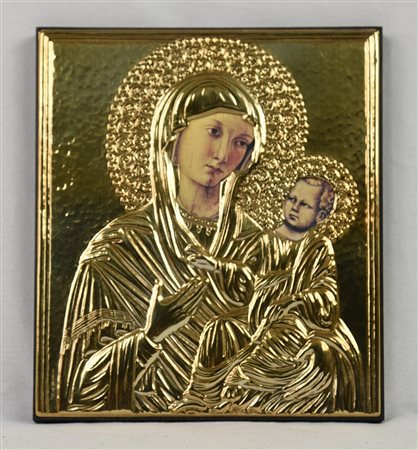 ICONA con lastra in argento 925, cm 22x19