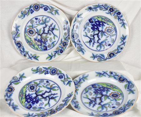 LOTTO DI 4 PIATTI IN PORCELLANA marca Copeland Late Spode Inghilterra, fine...
