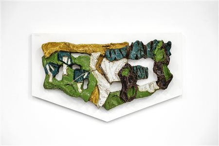 LEONARDI LEONCILLO (1915 - 1968) - Pannello con bassorilievo a dominante gialla.