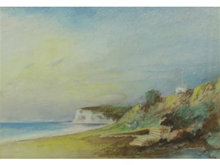 Banks (XIX secolo) Scogliera Tecnica mista su cartoncino Misure 33.5x 22.5 cm