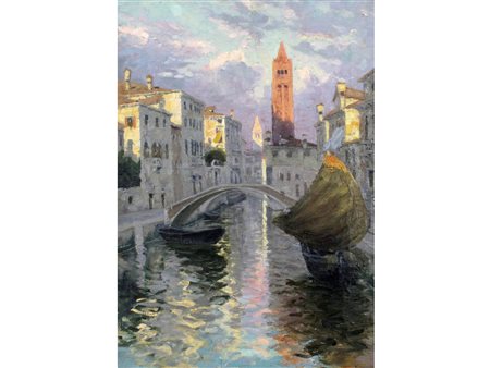 Anonimo (fine XIX secolo) Venezia Olio su tela Misure cm 71x51