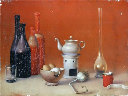 Proferio Grossi (Vignale di Traversetolo 1923-2000) Natura morta Olio su tela...