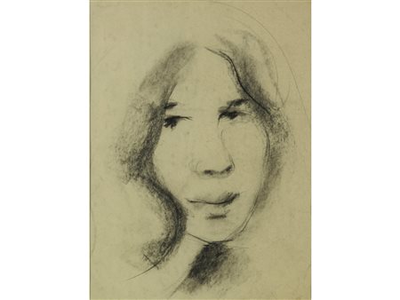 Giacomo Bergomi (Orzinuovi 1923-Brescia 2003) Ritratto Matita su carta Misure...