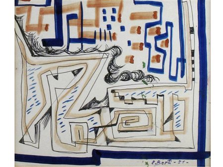 Ennio Berti (Calmasino di Bardolino 1911-Bussolengo 1984) Informale Olio su...