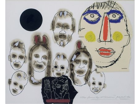 Concetto Pozzati (Vò Vecchio 1935) The family album Tecnica mista e collage...