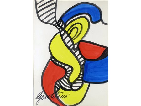 Aldo Gentilini (Genova 1912-Volpeglino 1982) Composizione astratta Olio su...