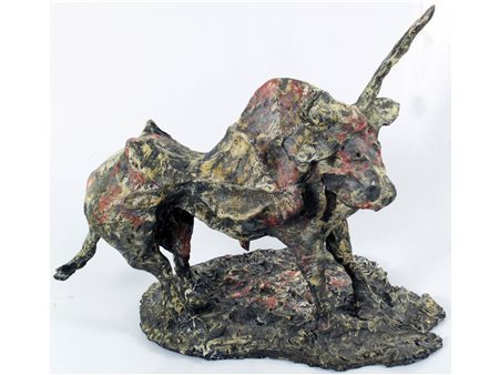 Armando Riva (San Floriano 1947) Bufalo Bronzo Firmato Misure 49 cm,...
