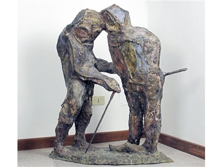 Armando Riva (San Floriano 1947) Fantini Bronzo policromo Firmato Misure...