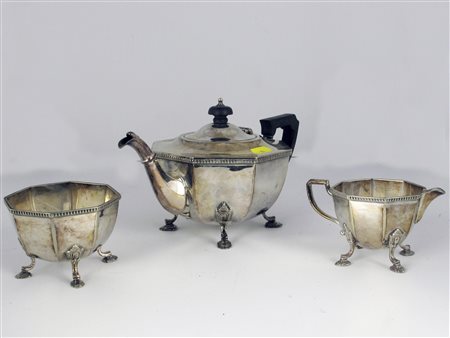 Servizio da 3 pezzi marchiato Mappin&Webb’s price’s plate London&Sheffield...