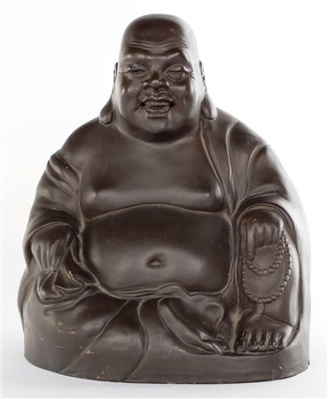 Budai in ceramica marrone, Cina, fine della dinastia Qing, inizio del XX...