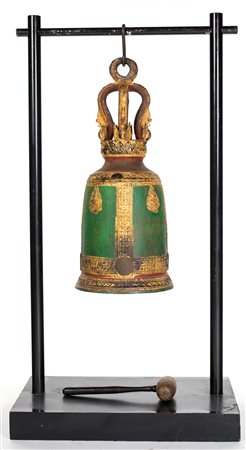 Bonsho - campana da tempio buddhista in metallo colorato, Thailandia,...